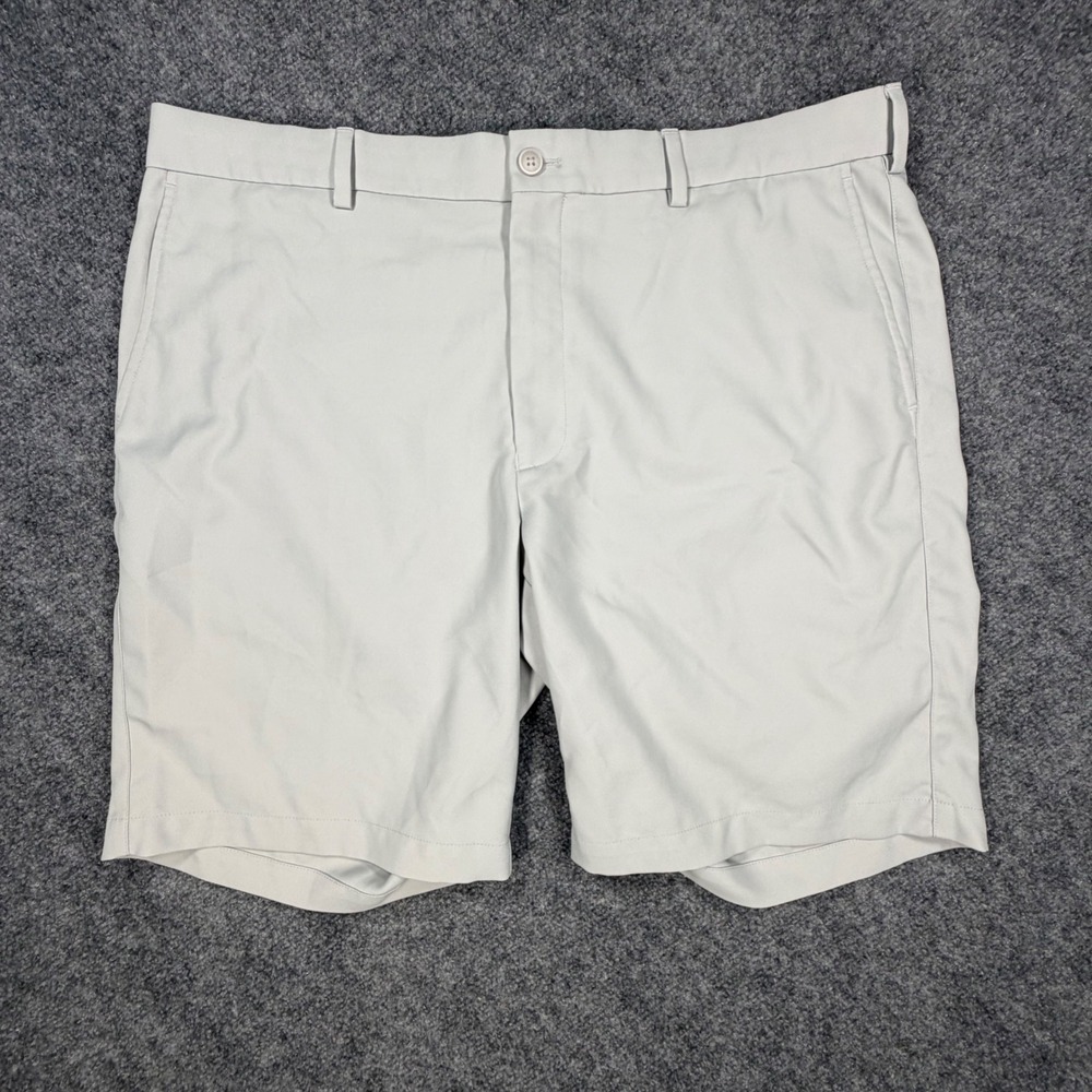 Peter Millar Salem Classic Fit Mens 38 Light Grey 2-Way Stretch Golf Shorts 0732